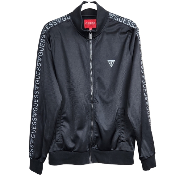 Guess Black Track Suit Jacket Athleisure Men's Size Medium - Picture 1 of 7